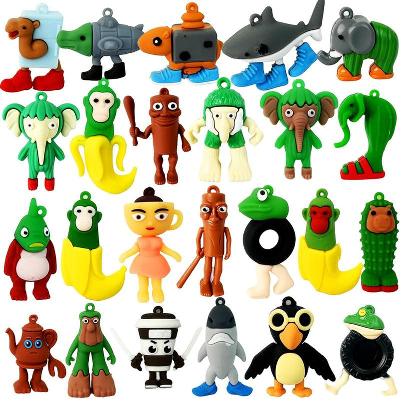 24Pcs Italian Brainrot Toys, Tralalero Tralala Action Figure,Brainrot Meme Shark Figures Toys 2.5In,Funny Animals,Unique Key Chain,Decorations Gifts for Fans Office Room Figurine Decor